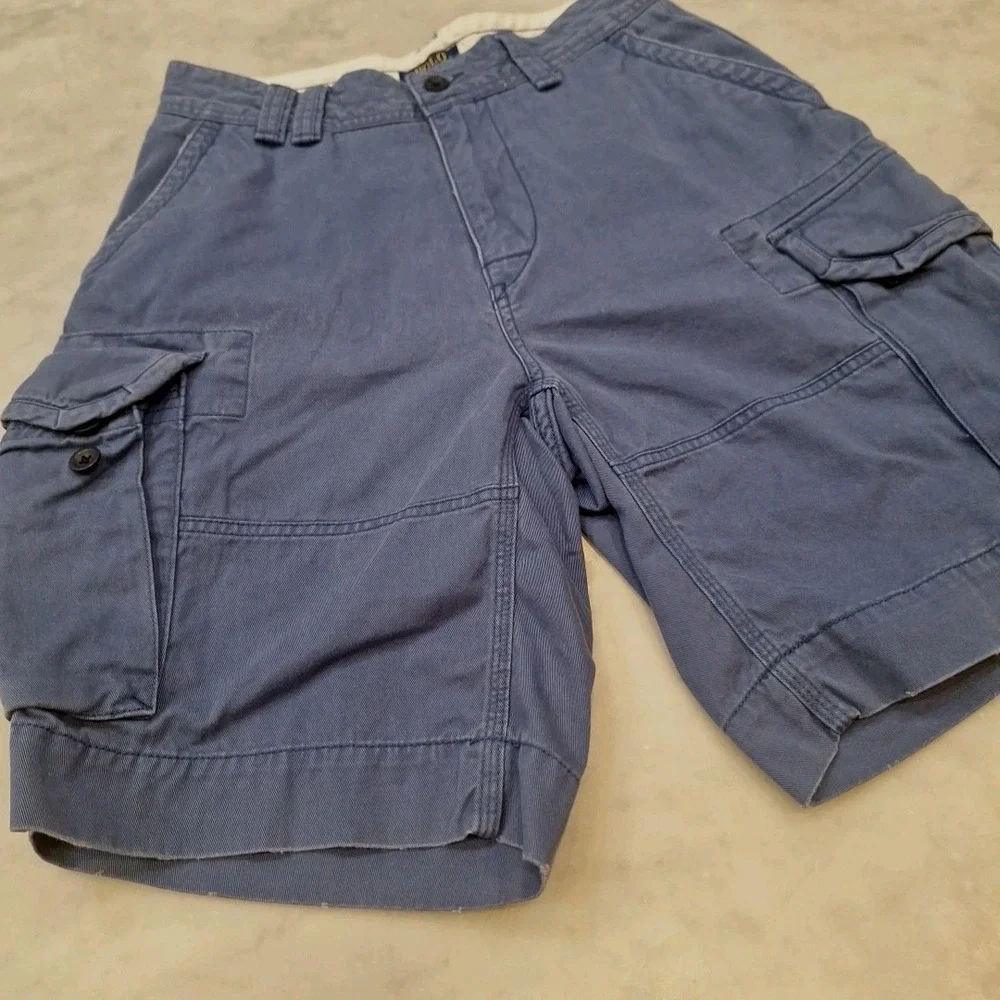 Polo Ralph Lauren Y2K Cargo Shorts Sz 30‎ Blue Cotton Utility Gorpcore Preppy